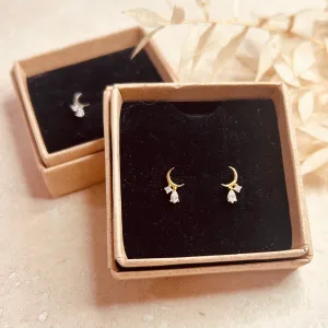 Crescent Moon Droplet Studs