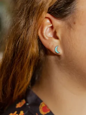 Crescent Studs - Turquoise