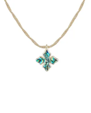 Cross Drop Necklace in Abalone Shell