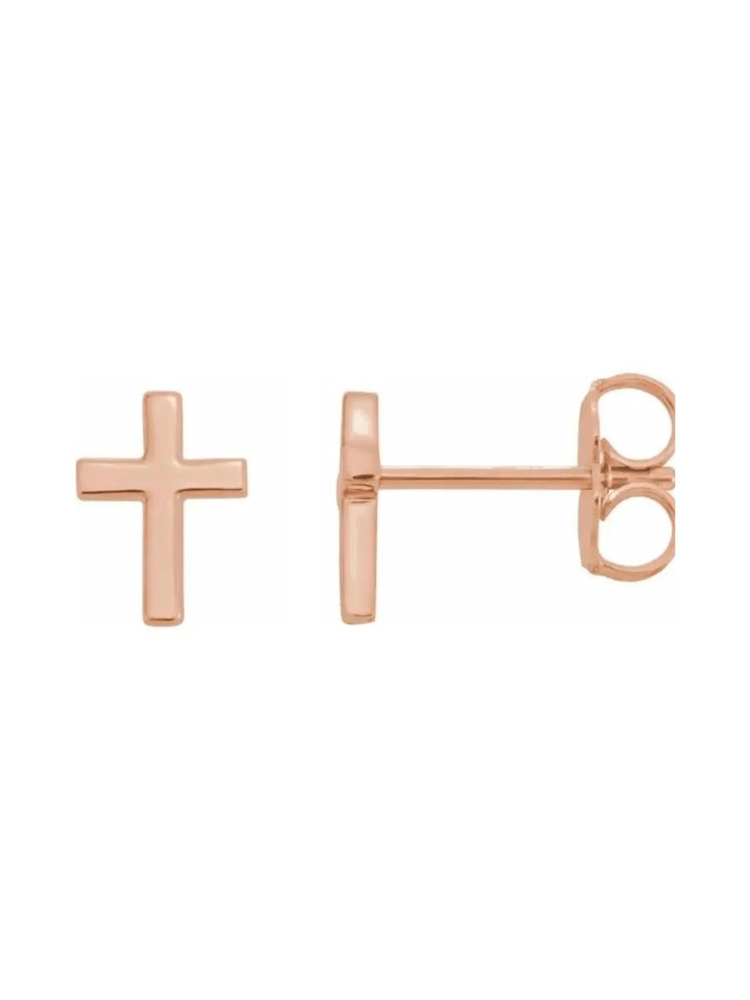 Cross Stud Earring 14K