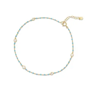 CZ Coloured Anklet