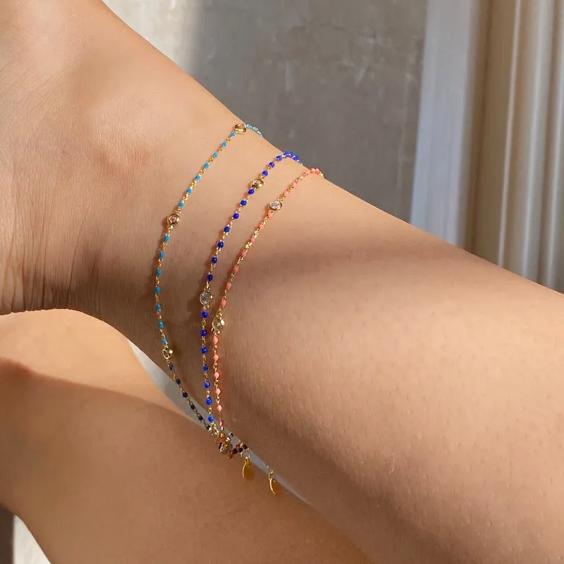 CZ Coloured Anklet