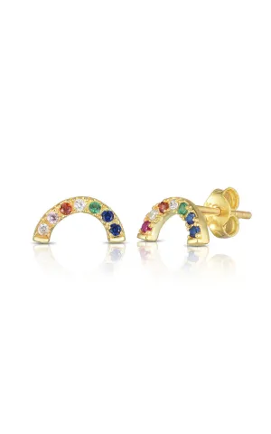 CZ Rainbow Stud Earring