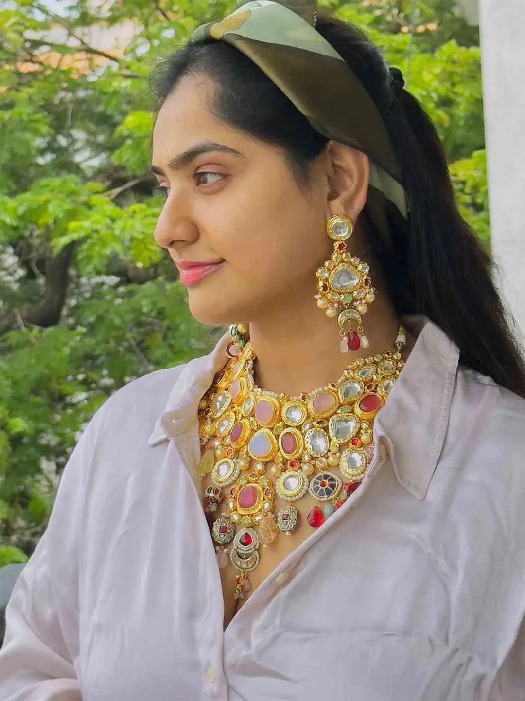 Deepika Padukone Inspired Polki Bridal Necklace