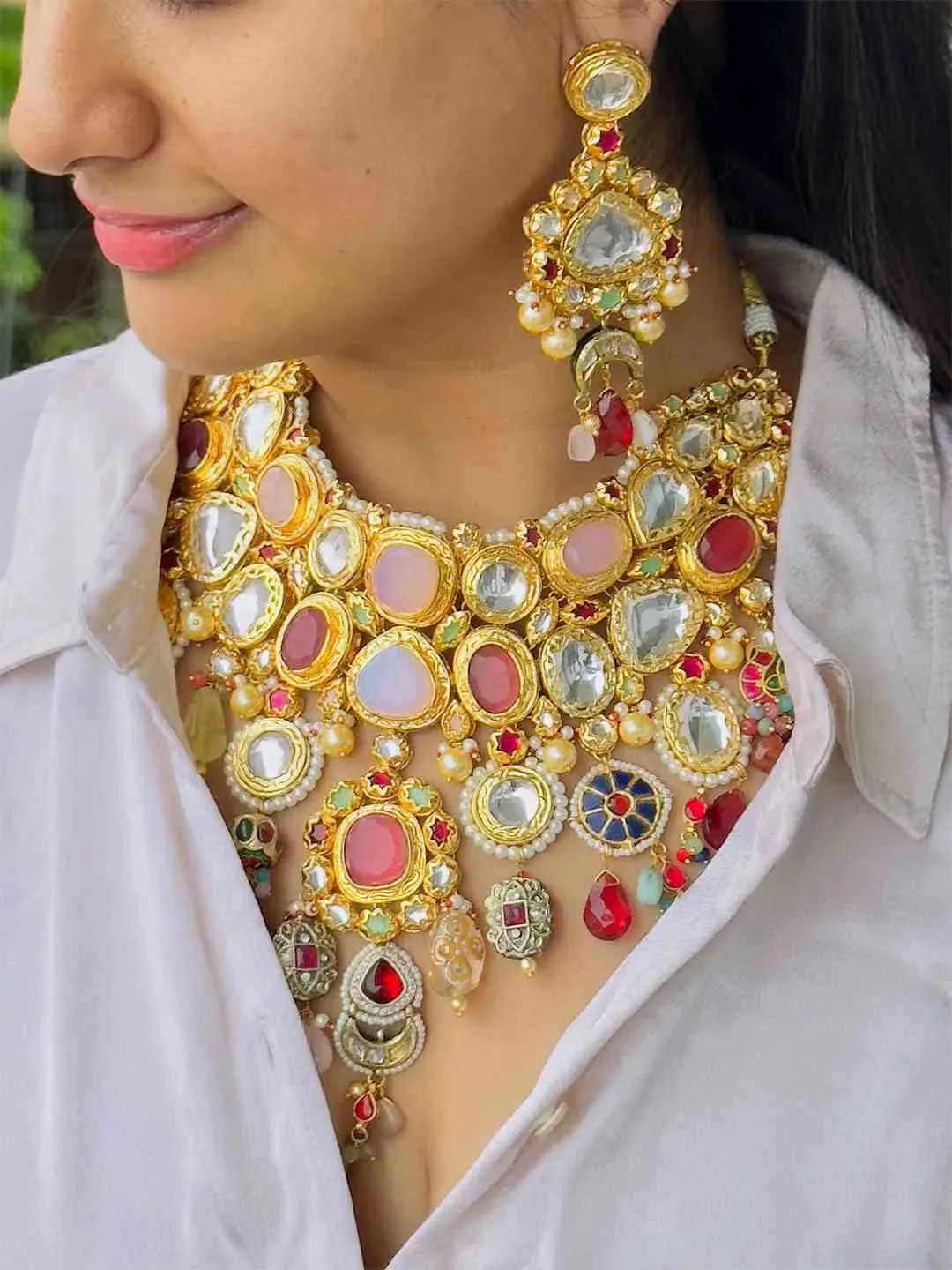 Deepika Padukone Inspired Polki Bridal Necklace