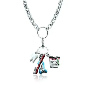 Dental Assistant Charm Necklace in Silver