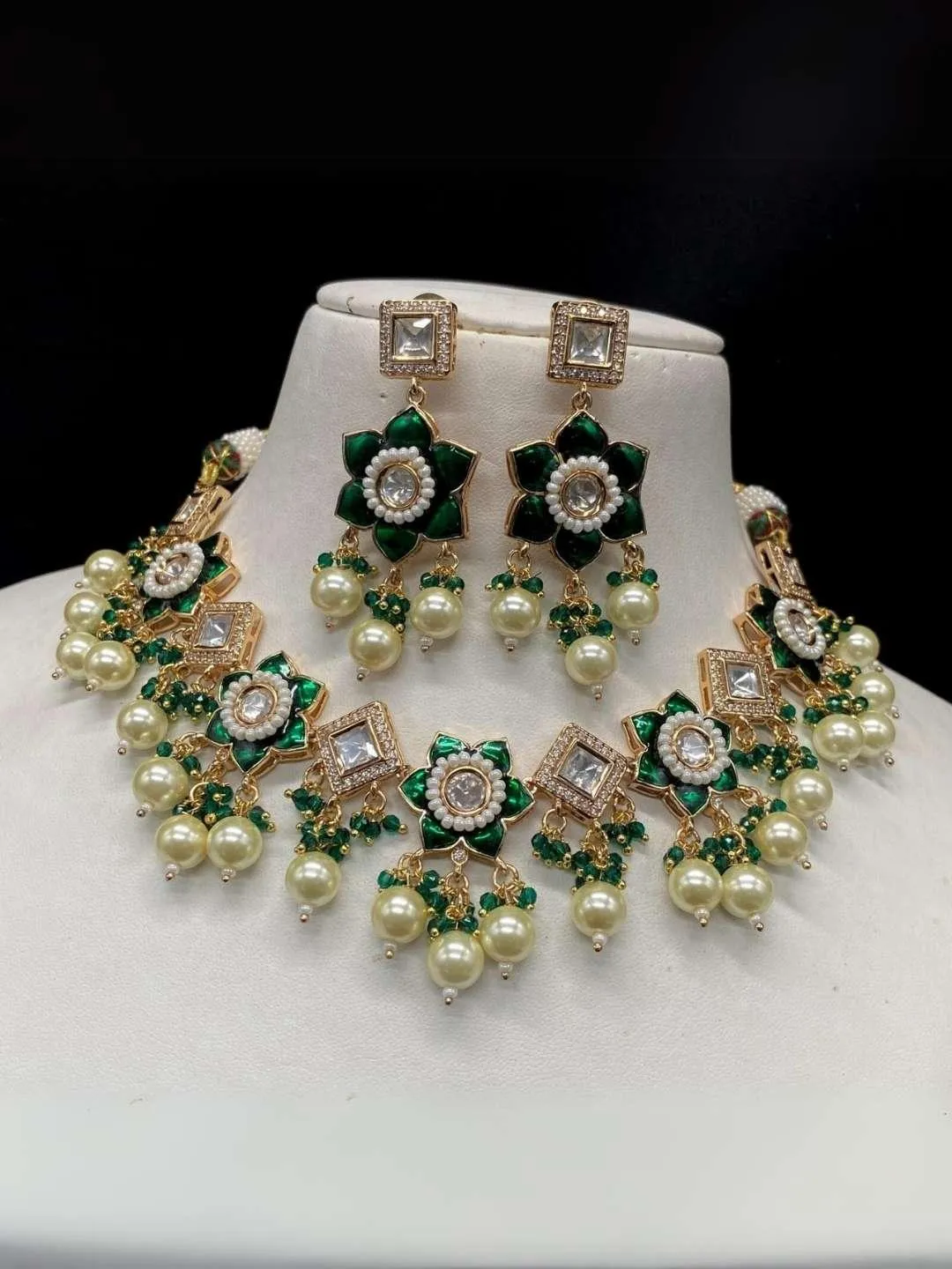 Designer Multi Color Beaded & Kundan Necklace