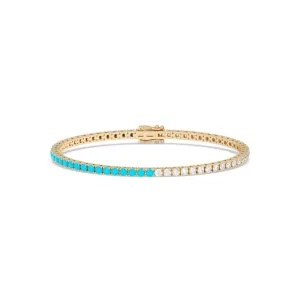 Diamond & Turquoise Tennis Bracelet