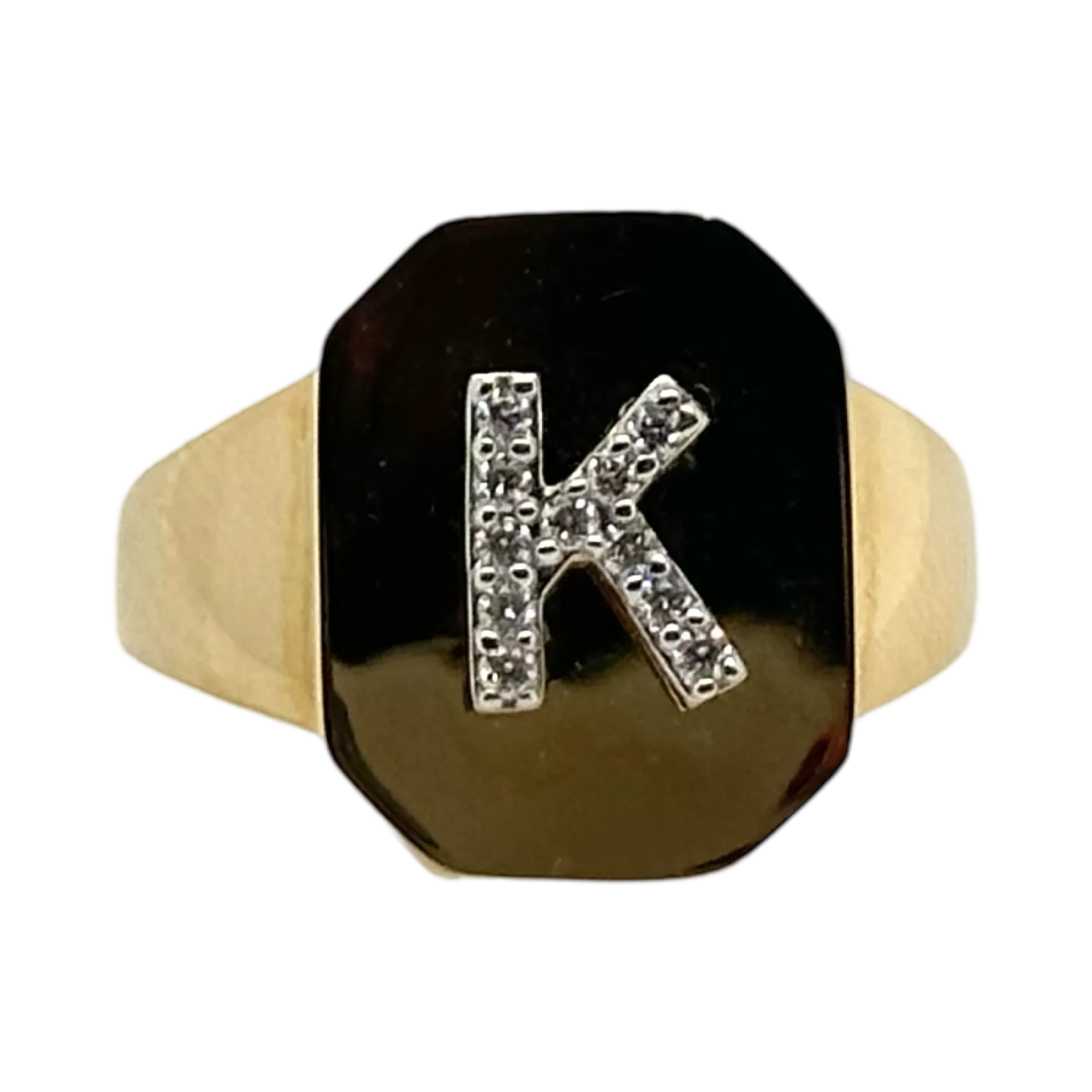 DIAMOND INITIAL PINKY RING