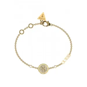 Dreaming Guess 12mm Pave 4G Coin Gold Bracelet UBB03125YGL