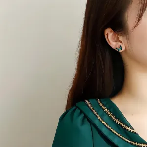 Elegant Green Butterfly Earrings