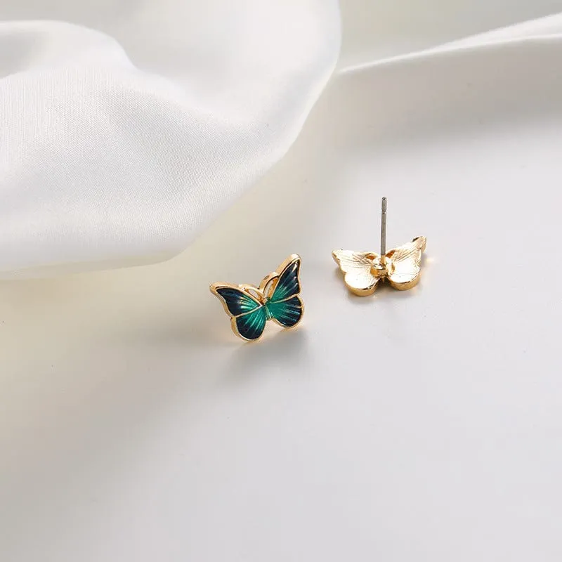 Elegant Green Butterfly Earrings