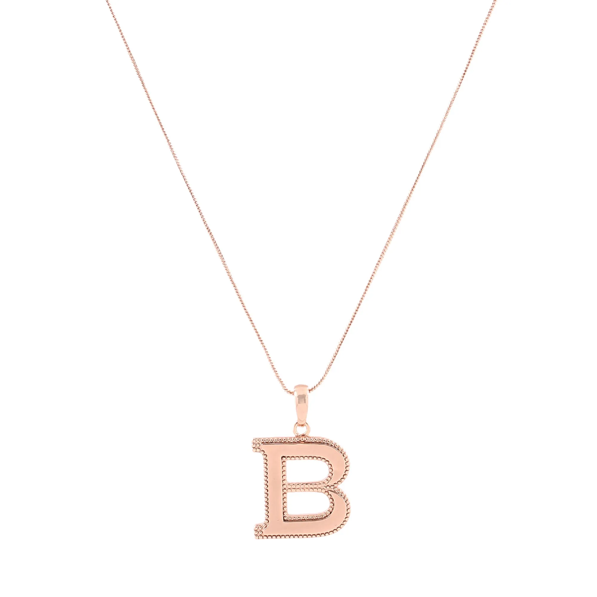 Estele Rosegold Plated "B" Letter Charm Pendant for Women / Girls