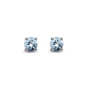 FANCIME Aquamarine 14k White Gold Stud Earrings