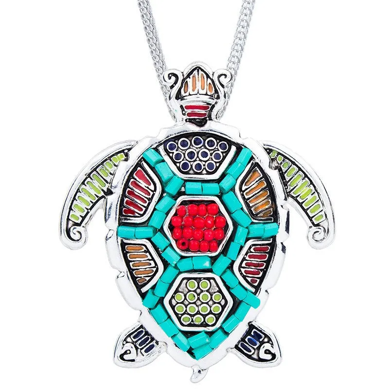 Fashion Jewelry Sets High Quality Gold Plated Beads Multicolor Sea turtle Design Woman's Necklace Set Wedding Jewelry