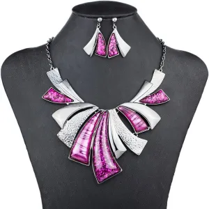 Fashion Jewelry Sets High Quality Woman's Necklace Earrings Sets For Women Wedding Multicolor Resin Party Gift