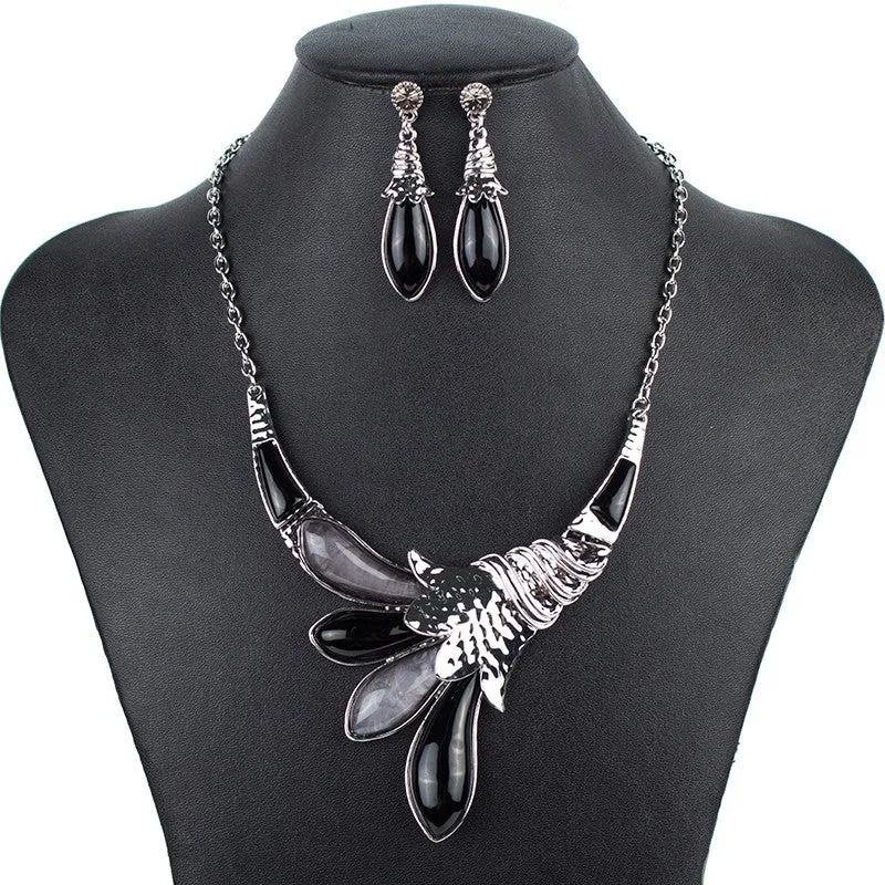 Fashion Red Jewelry Sets Woman's Necklace Earring Set Wedding Jewelry Sets New High Quality Peacock Design