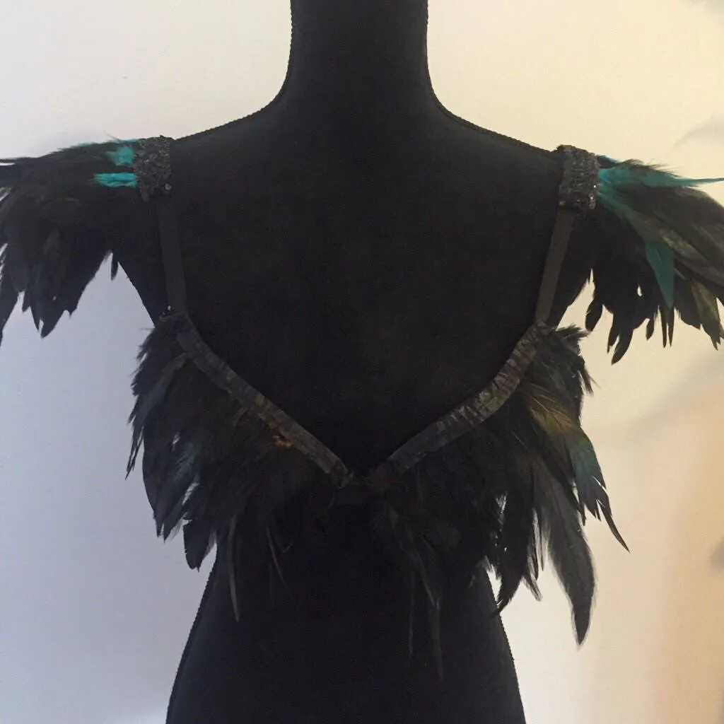 Feather Epaulettes • Festival Shoulder Pieces