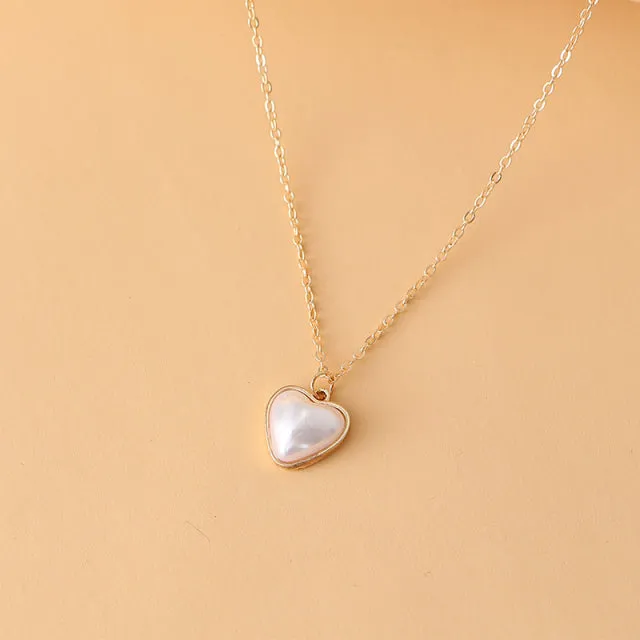 Gold Color Double Layer Heart Necklace Shining Bling AAA Zircon Women Clavicle Chain Elegant Charm Wedding Pendant Jewelry Gift