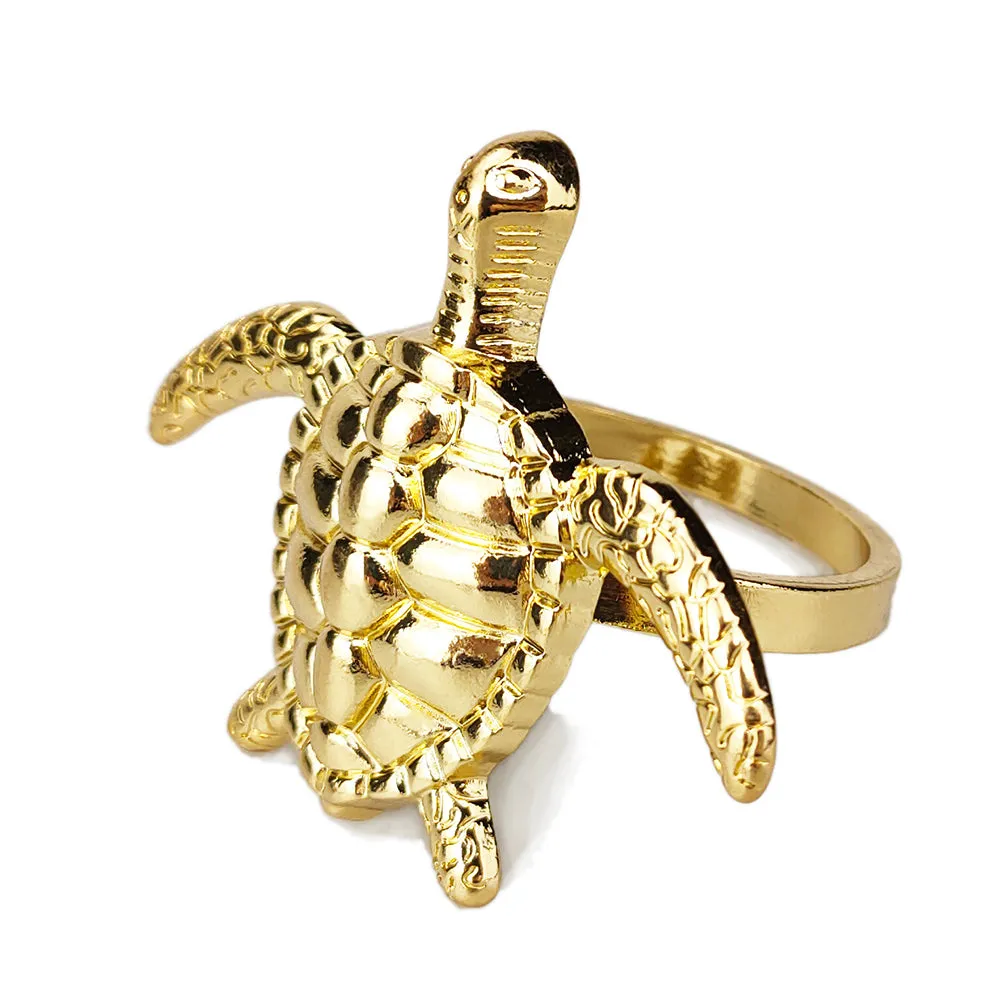 Gold Crustacean Napkin Ring Set