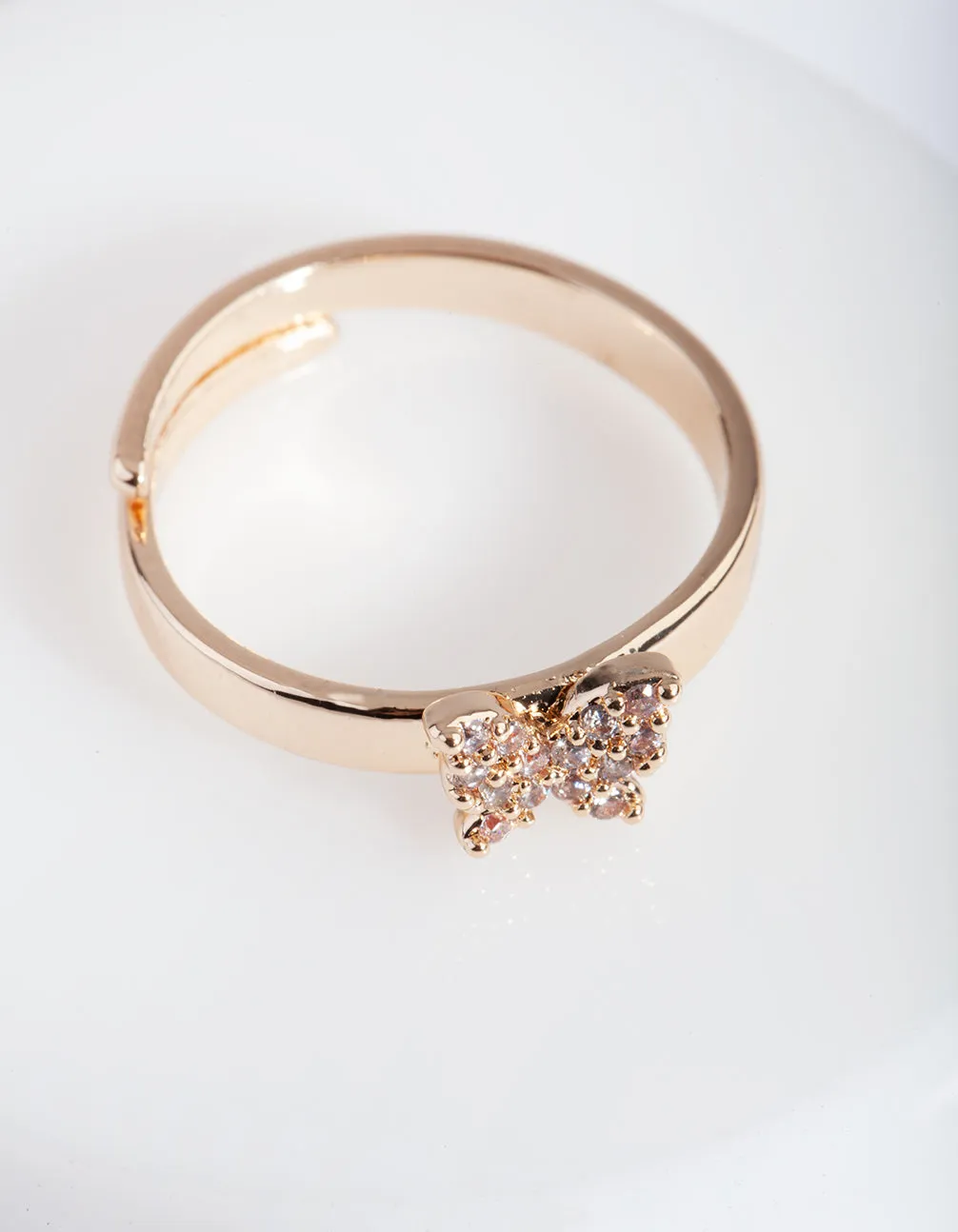 Gold Cubic Zirconia Butterfly Ring