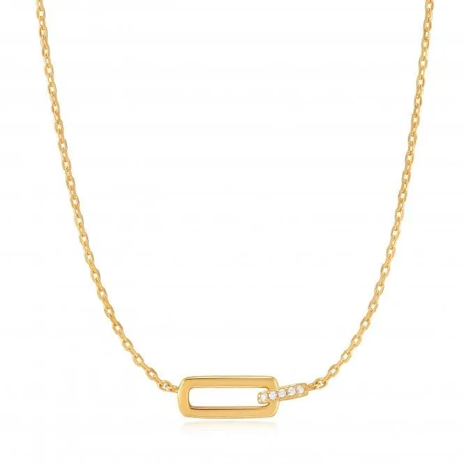 Gold Glam Interlock Necklace N037-01G