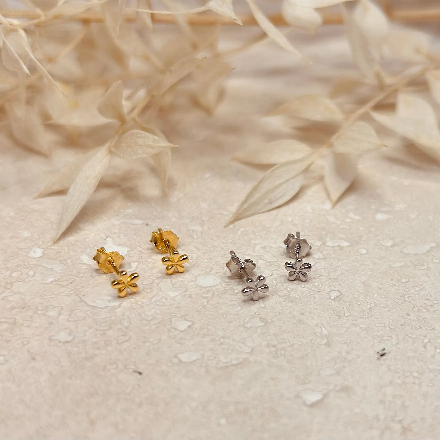 Gold or Silver Flower Studs