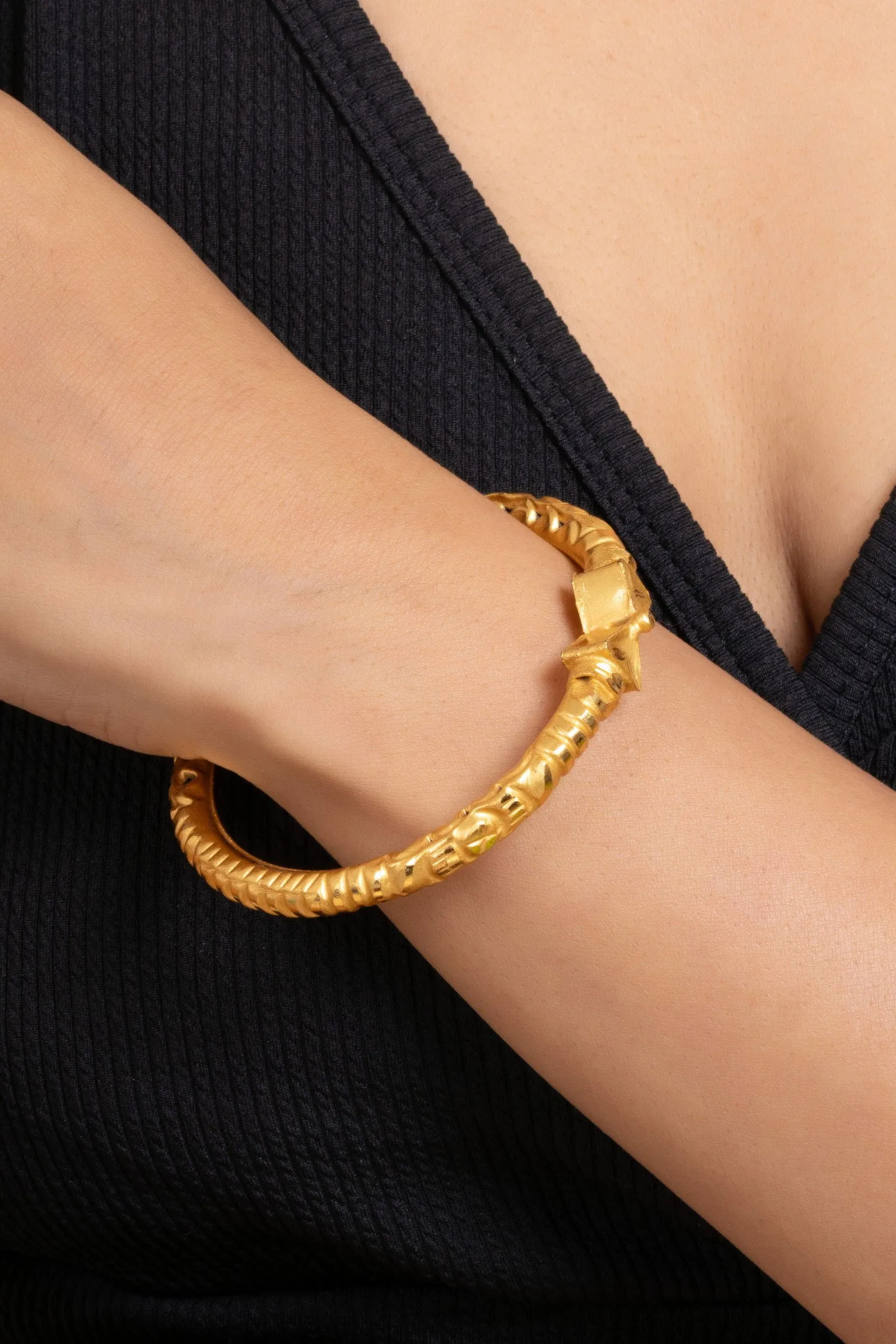 Gold Plated Designer Bangle with Intricate Designs for Timeless Elegance and Style