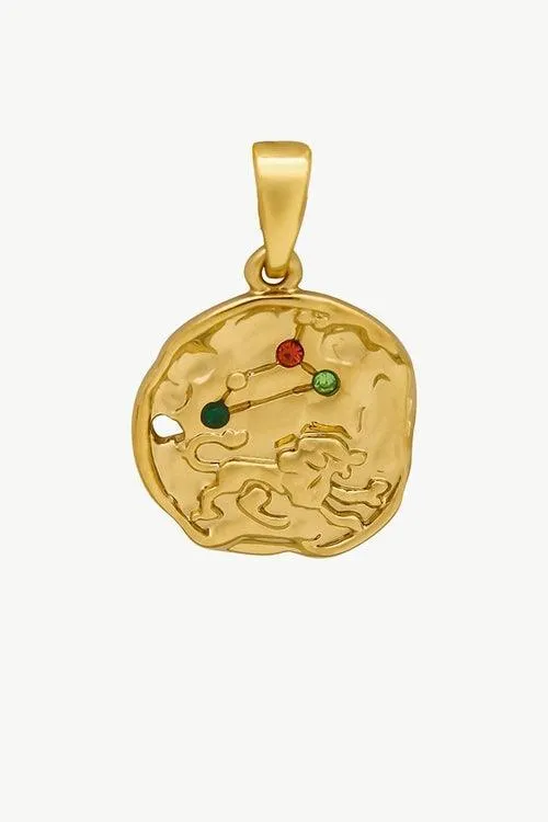 Gold Sculptural Zodiac Sign Pendant Necklace Set