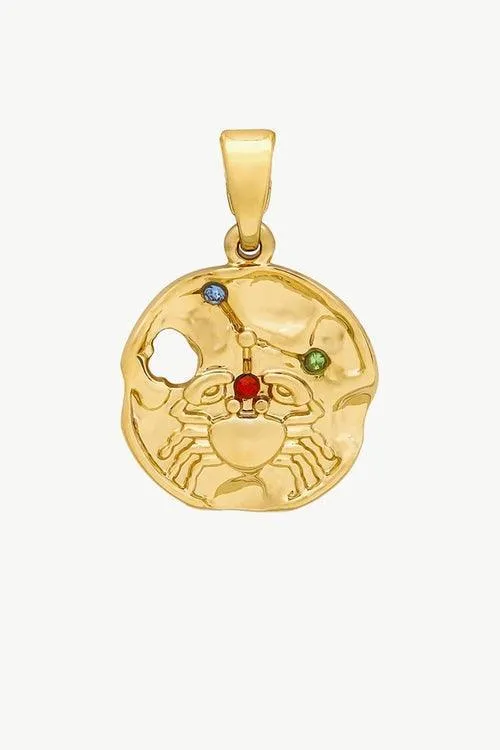 Gold Sculptural Zodiac Sign Pendant Necklace Set