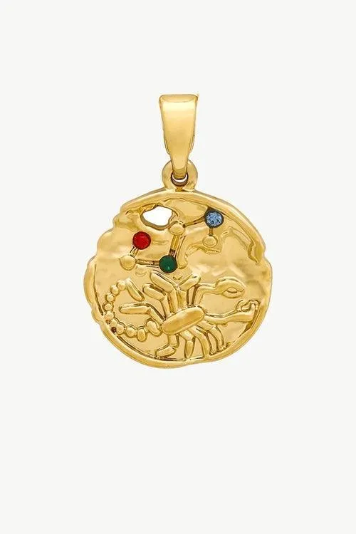 Gold Sculptural Zodiac Sign Pendant Necklace Set