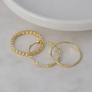 Gold Tone Ring Stack Set