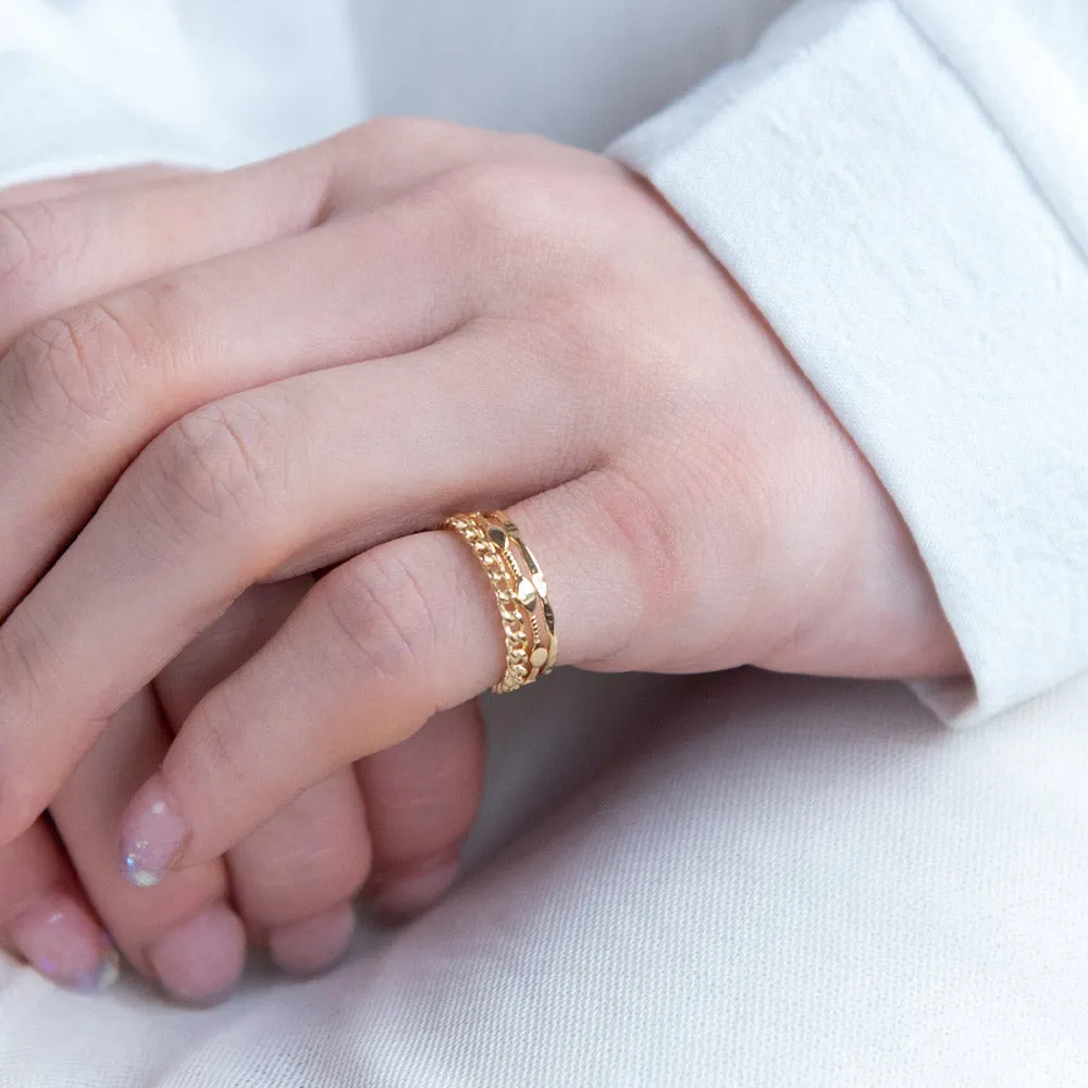 Gold Tone Ring Stack Set