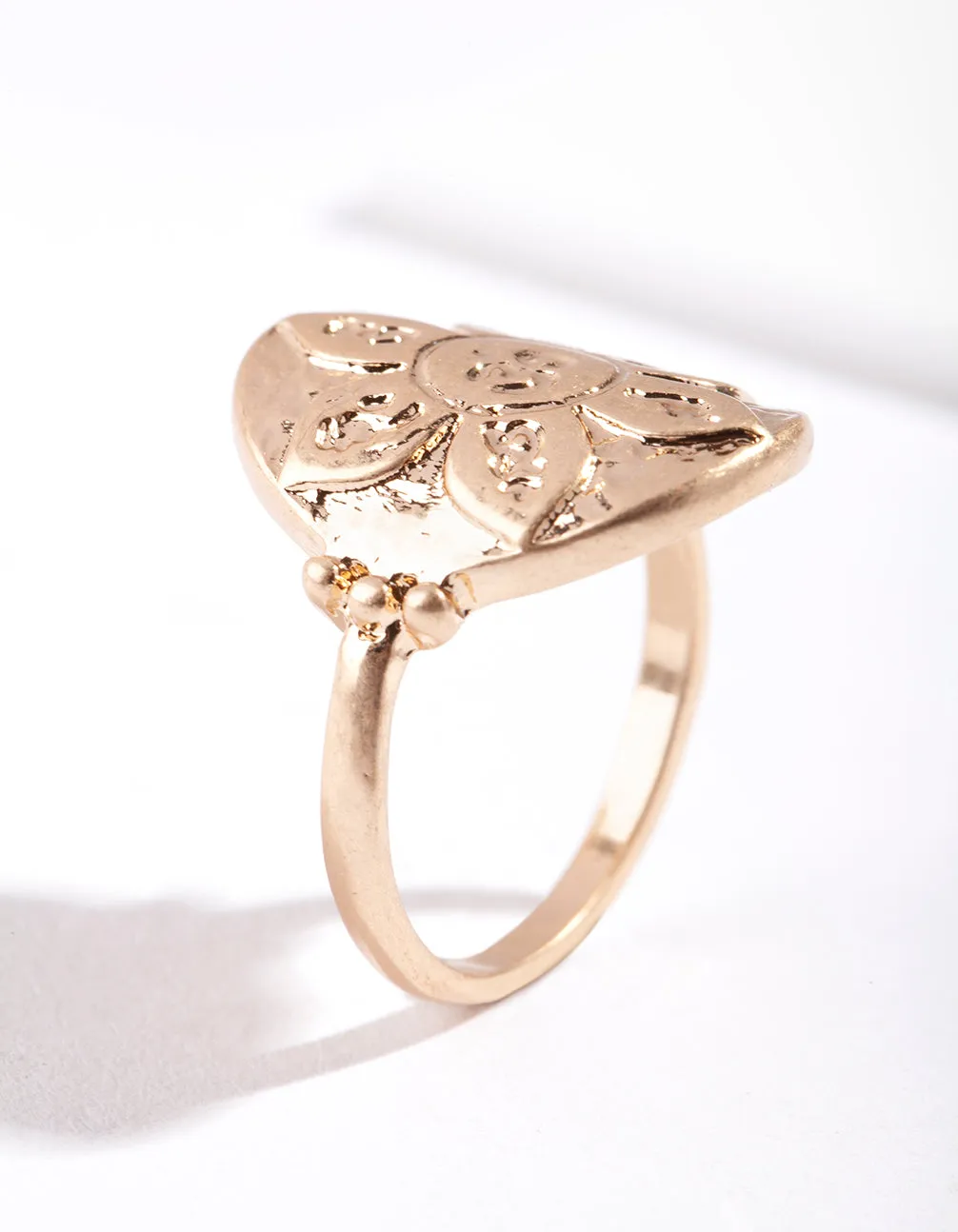 Gold Yogi Disc Ring