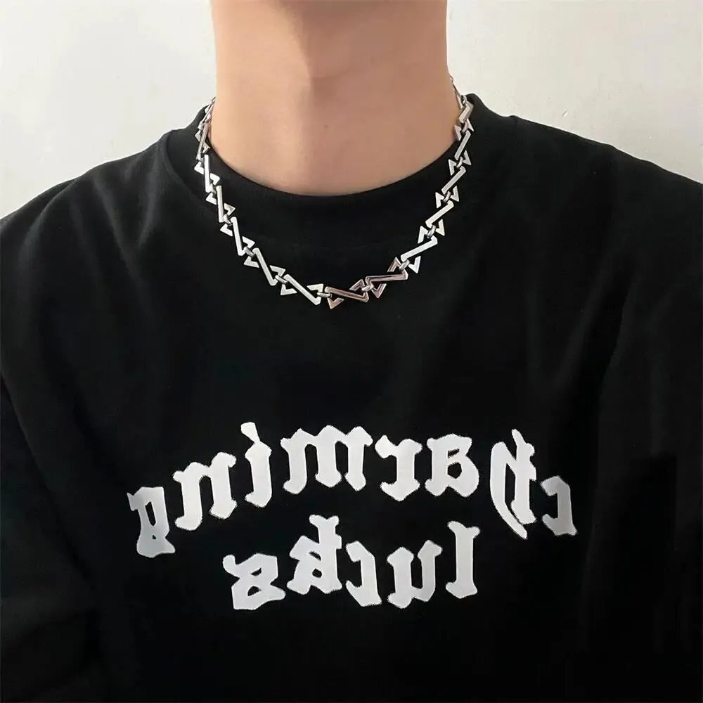 Hip Hop Letter Z Choker Necklace For Men Women Trend Collar Chain Charm Kpop Neck Jewelry Punk Male Accessories Free Shipping