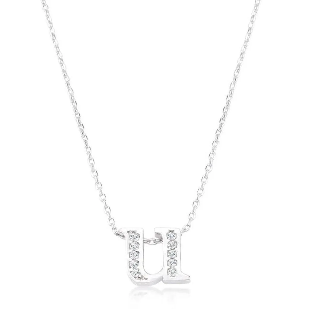 Initial U Crystal Pendant