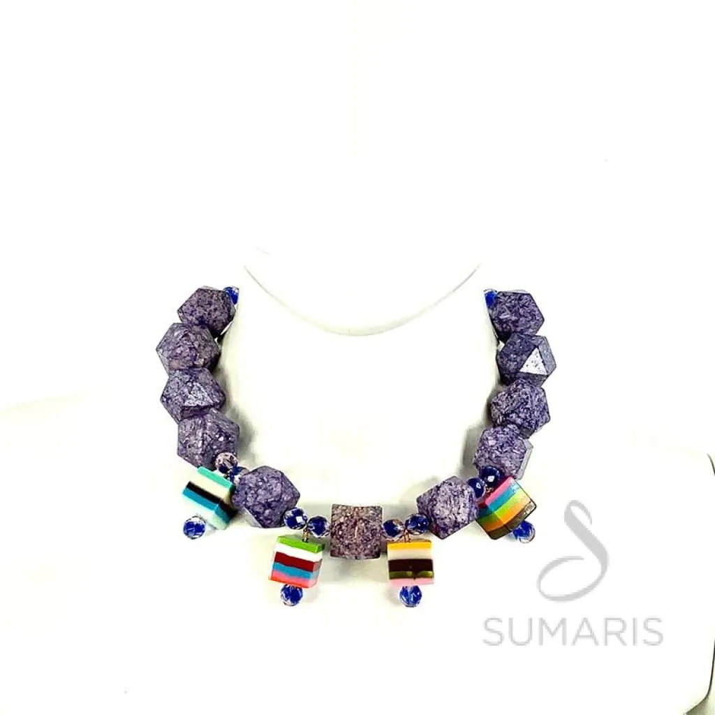 JELLO SHOTS PURPLE/PURPLE LIMITED EDITION STATEMENT NECKLACE