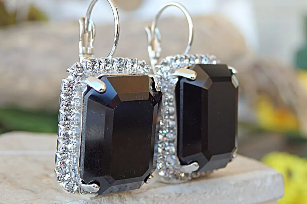 Jet Black Earrings