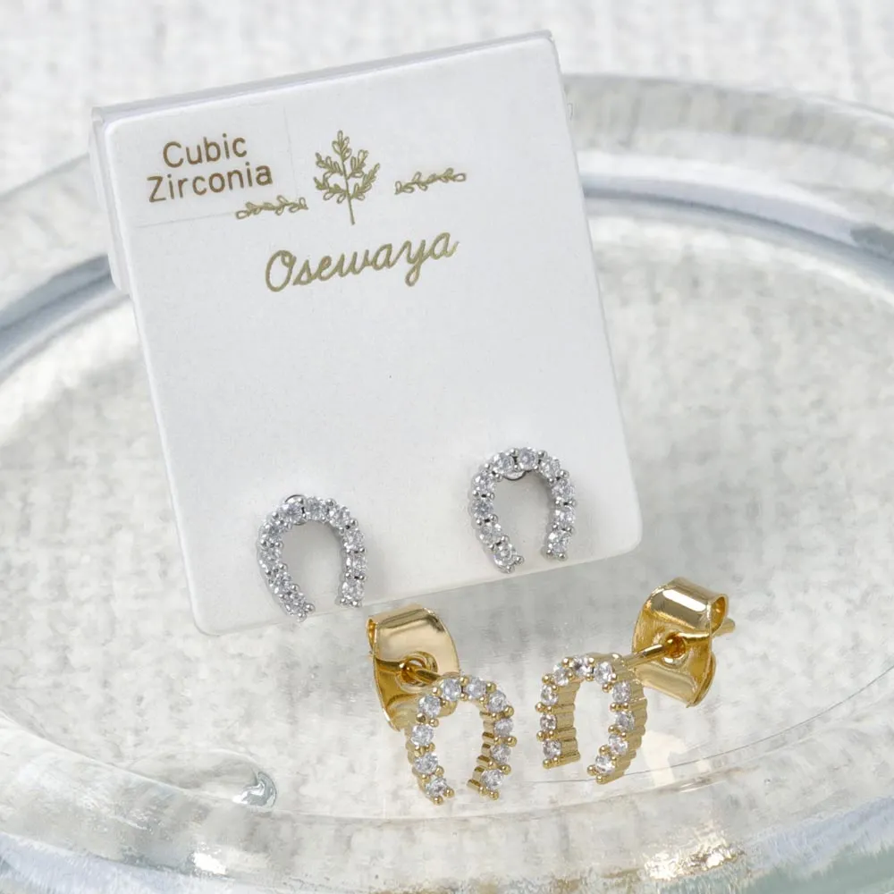 Jeweled Horseshoe Studs