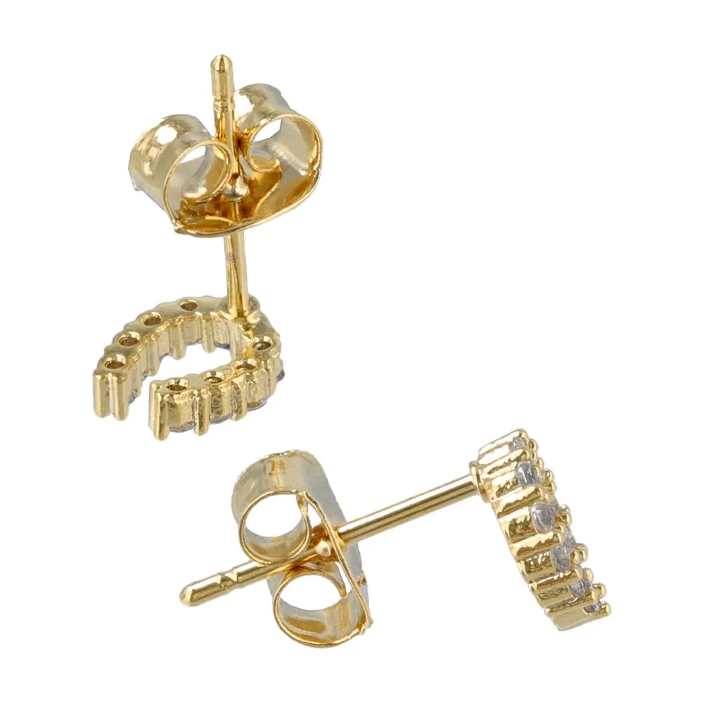 Jeweled Horseshoe Studs