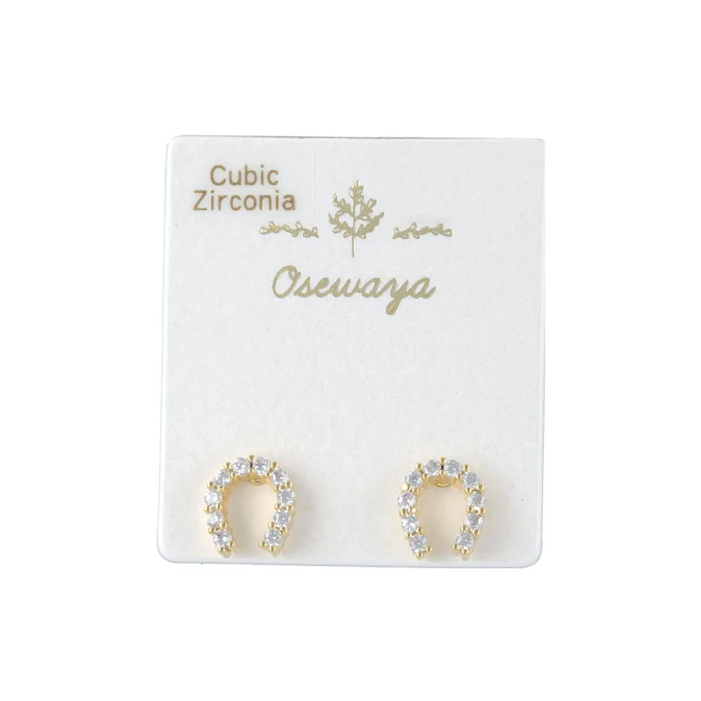 Jeweled Horseshoe Studs