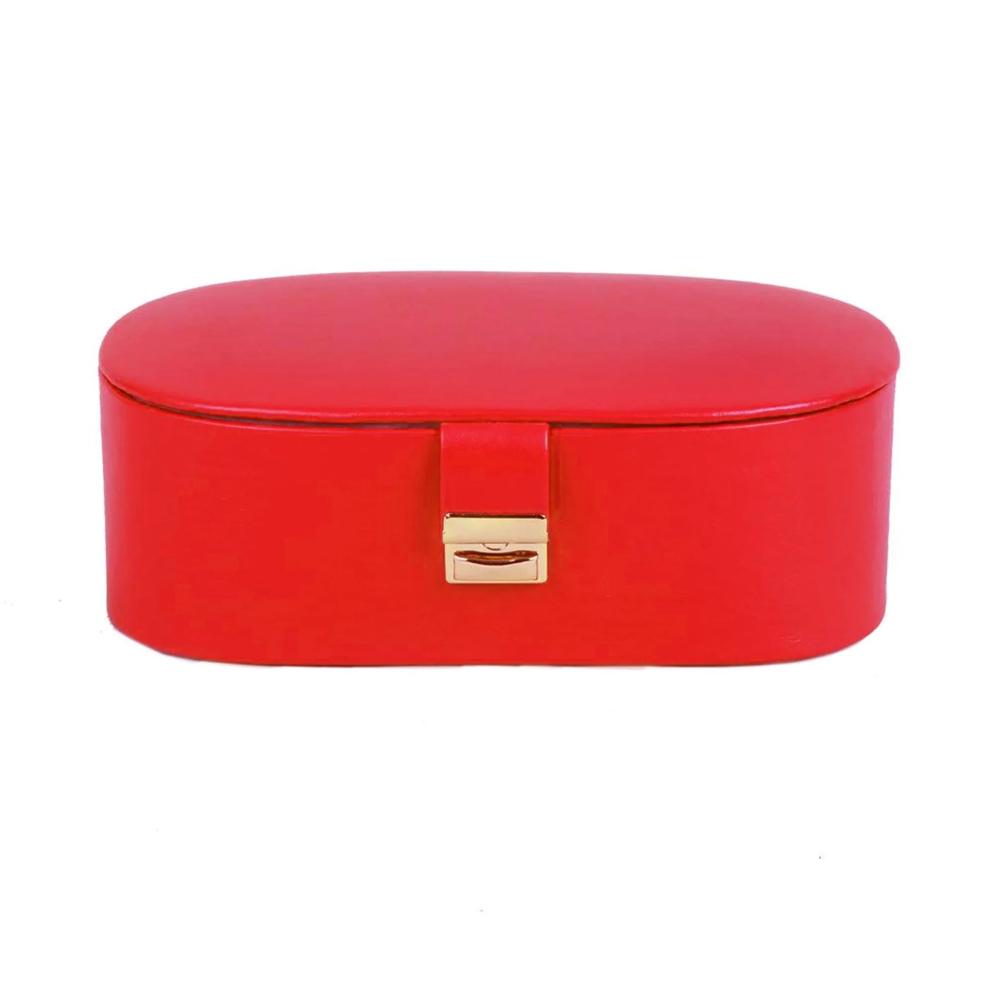 Jewellery Box III | Leather Jewellery Box | 100% Genuine Leather | Lifetime Service Warranty | Color: Pink & Red