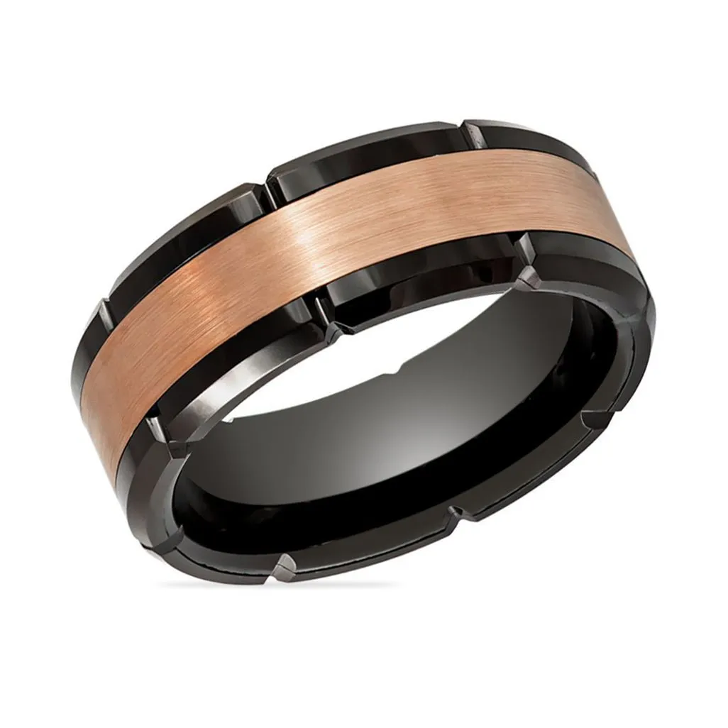 JOLT | Tungsten Ring Rose Gold Center