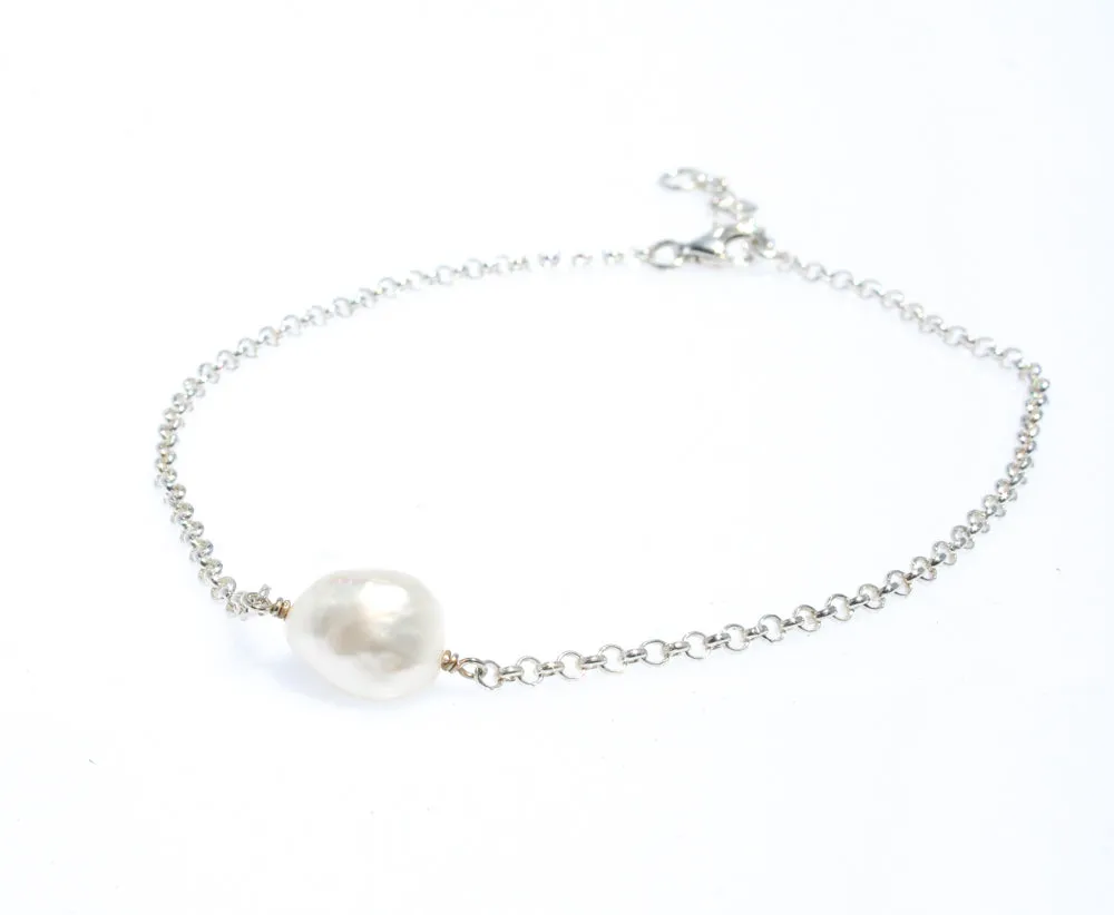 Keshi Pearl Anklet Silver