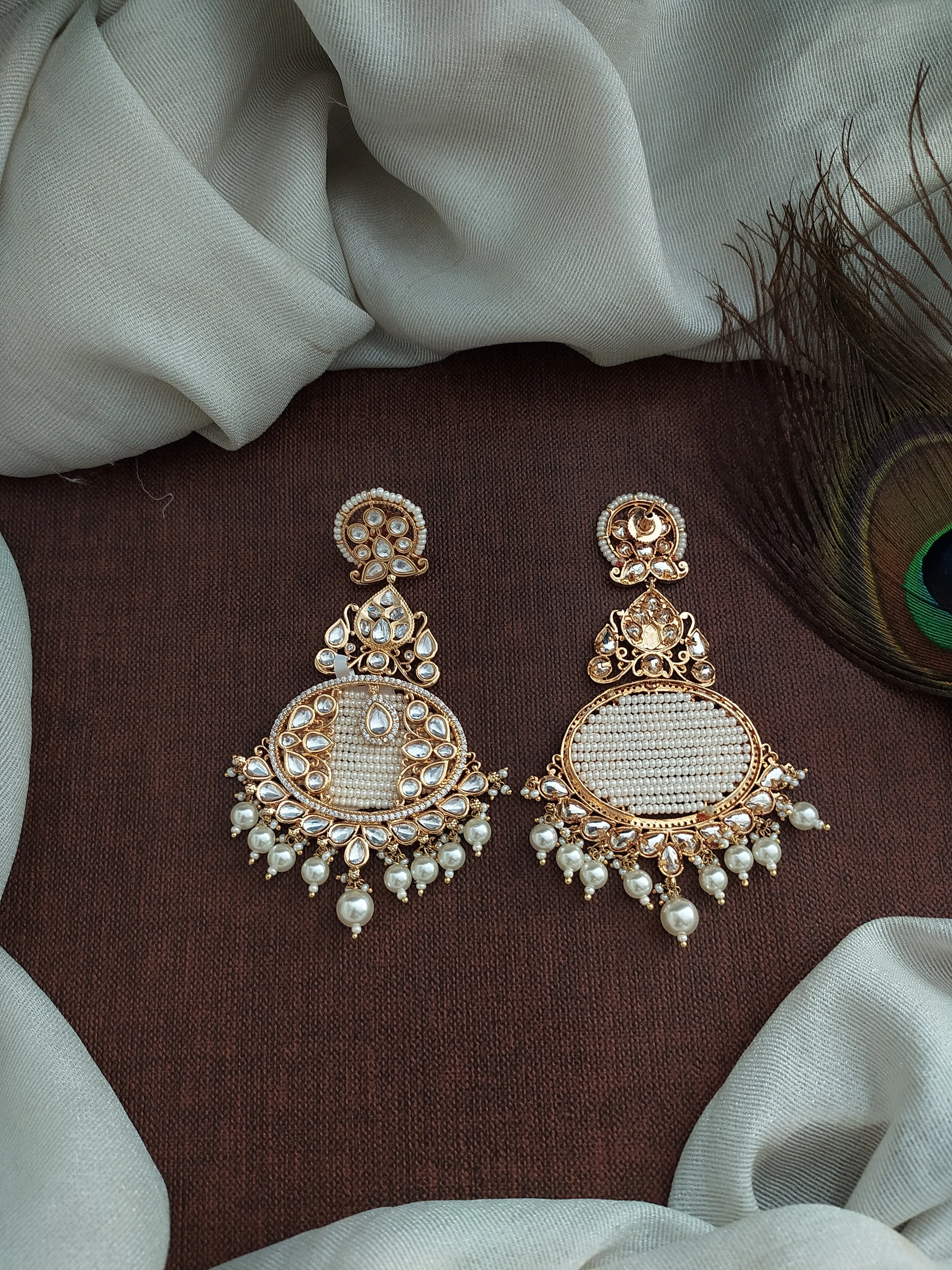 Kundan Long Dangling Earrings