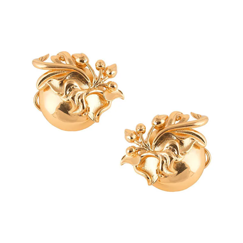 Lilium Gold Plated Stud Earrings