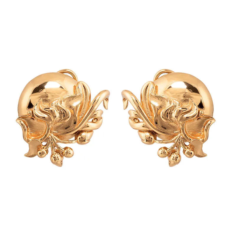 Lilium Gold Plated Stud Earrings