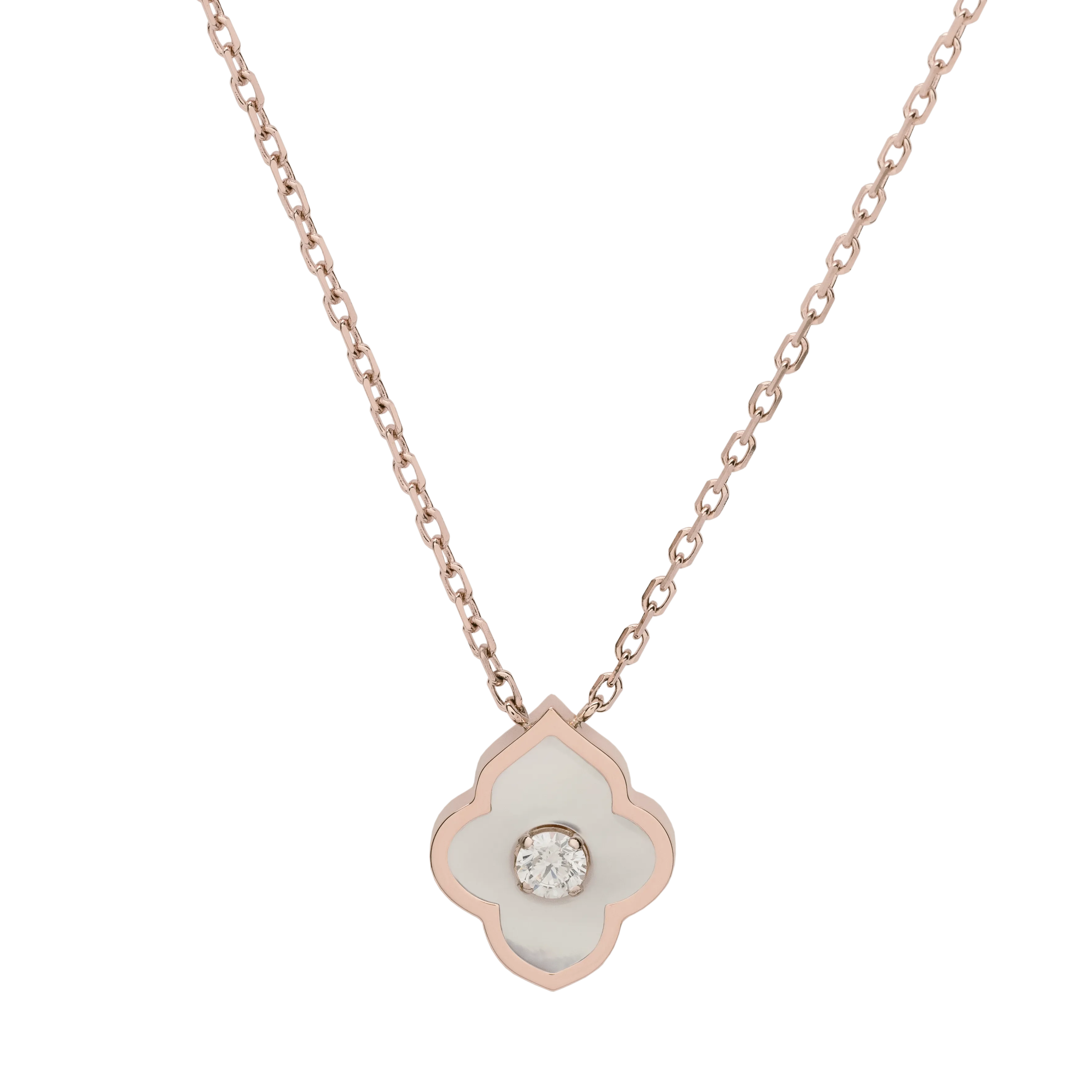 LUCE COLOUR - PENDANT ROSE GOLD MOTHER OF PEARL & 1 DIAMOND S