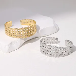 Luxurious Round Stainless Steel Electroplating Bangles