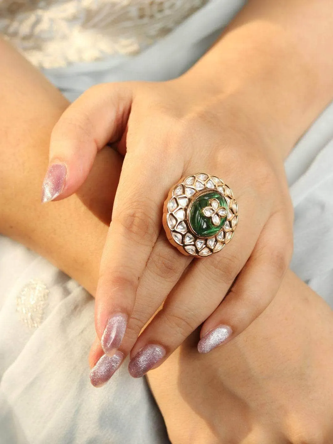 Mandala Cut Stone Ring